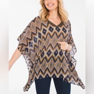 Chico’s Diamond print poncho Size Large / XL
